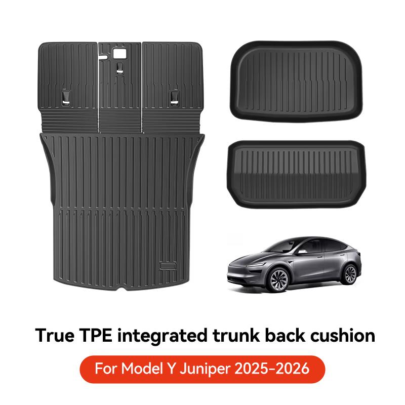 YZ for Tesla Model Y Juniper 2026 Floor Mats with Door Sill Protection Strips All-weather Floor Liner Cargo Mat Trunk Backrest