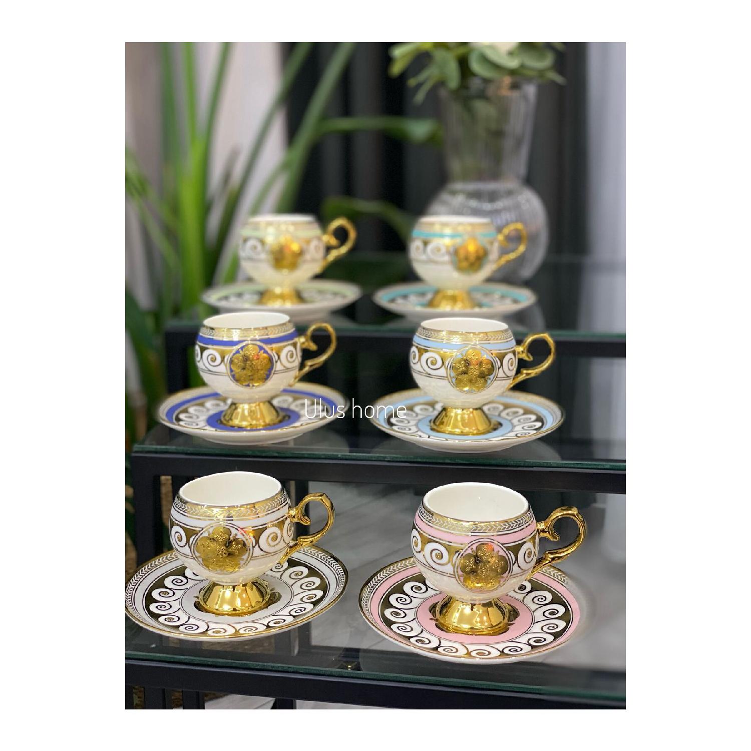 

Riyadh 6 People Porcelain Coffee Cup Set 90 Ml білий