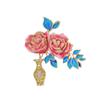 Chinese-style Peony Vase Brooch, High-end Women's Exquisite Enamel Brooch, Niche Design Sense Brooch