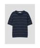 8SECONDS Striped Round Knit Pullover Navy