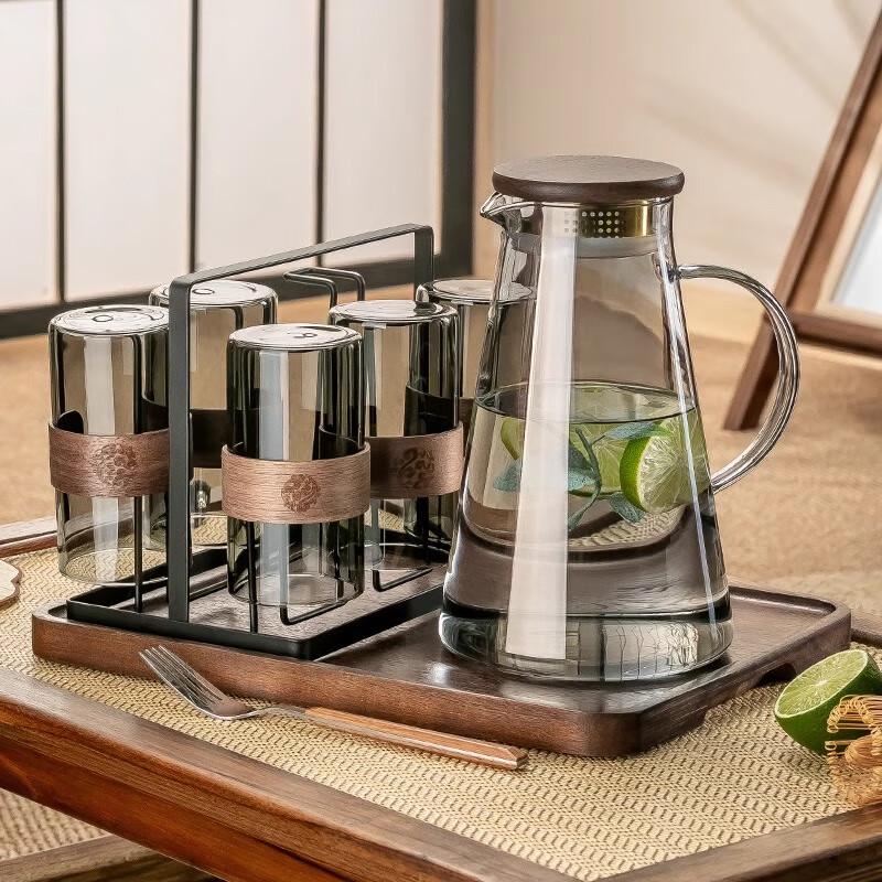 Genas New Chinese Style Heat-Resistant Borosilicate Glass Water Cup Set