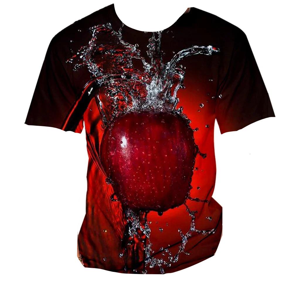Apple Fruit 3D Print Kids Short Sleeve Tee Round Neck Daily Weekend Outdoor Gathering Casual Top