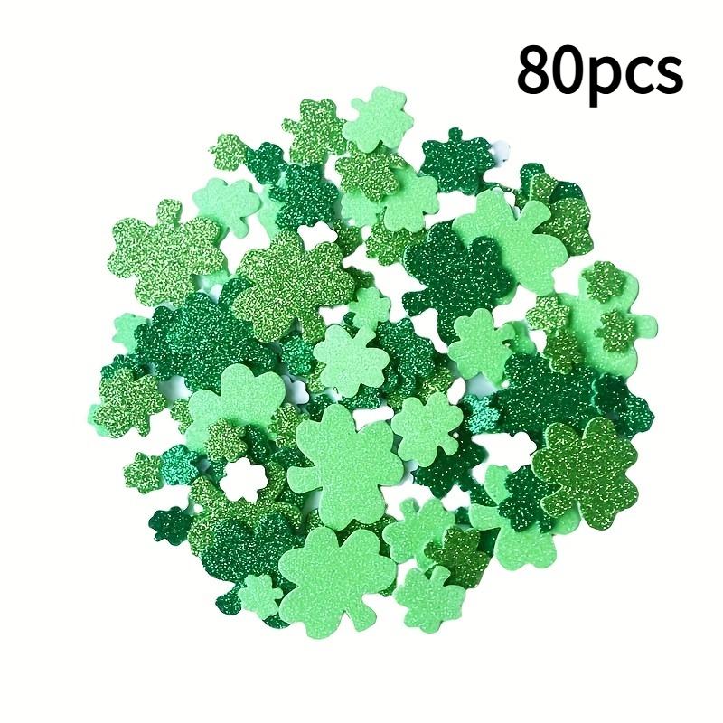 

80pcs St. Patrick S Day Four-Leaf Clover Foam Stickers, Holiday Decoration Paper Decals,Party Decorations,St.Patrick S Day Party As shown