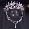 15 Farger Brudesmykkesett for Kvinner Bryllupskrone Øredobber Tiaraer Sett Halskjede Brudekronesmykkesett Kostymetilbehør