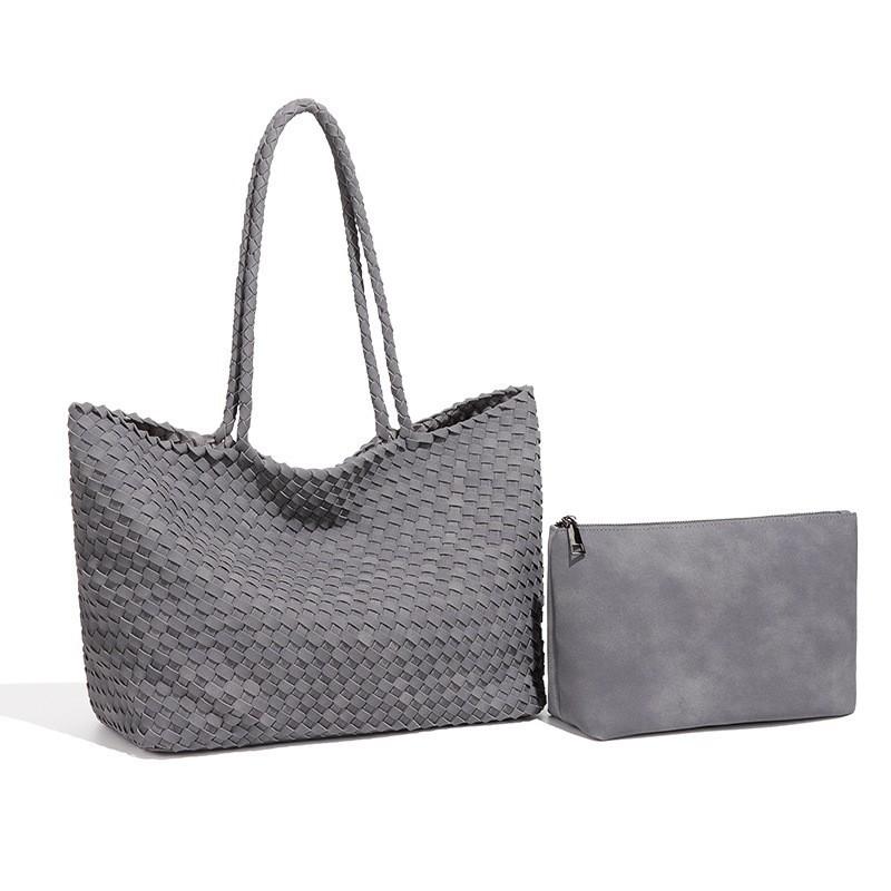 

Matte Suede Woven Bag Women With Large Capacity Simple Casual Fashionable Tote Shoulder