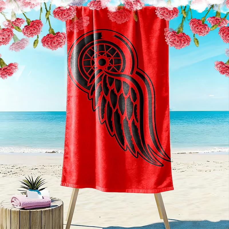 Detroit Red Wings2 Print Beach Towel, Large Soft Quick Dry Towel for Beach Camping Swimming