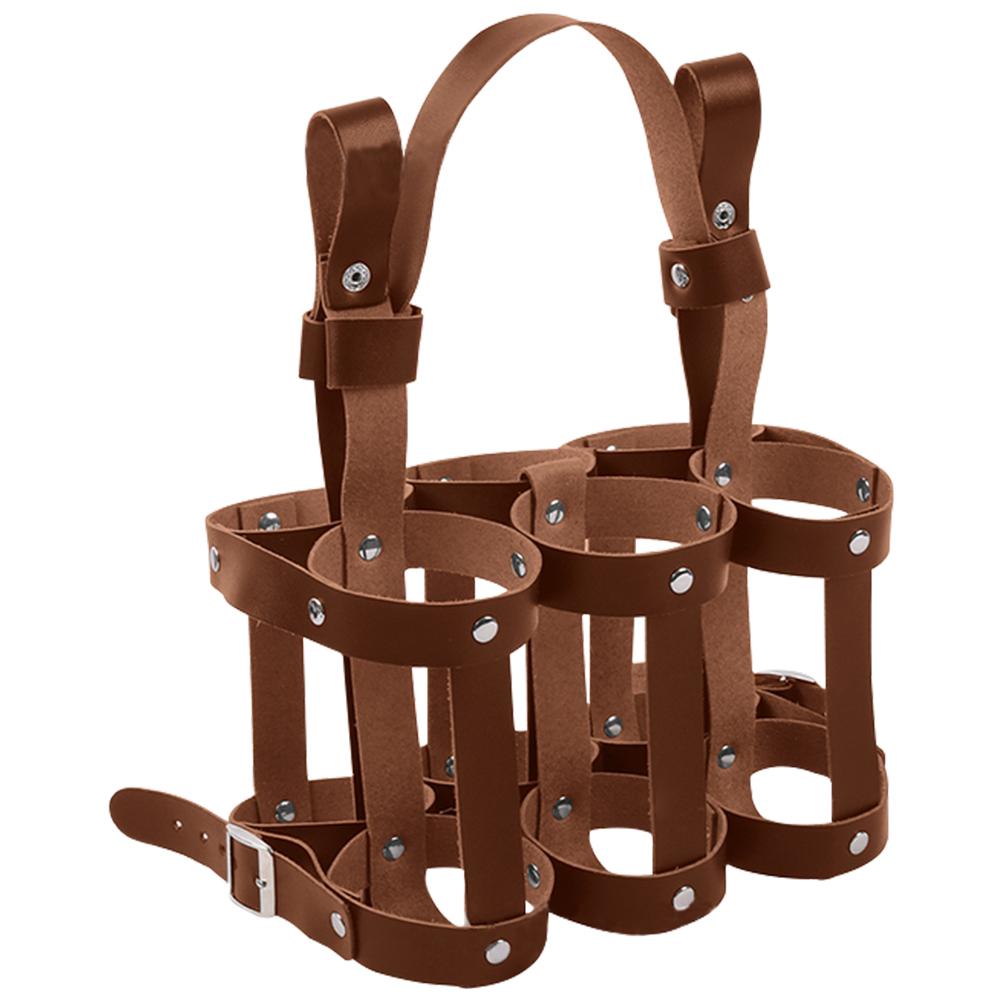 

6 Pack Portable Beer Holster Multifunction Beer Storage Rack Creative Frame Beer Basket Anti Slip for Outdoor Camping світло-коричневого кольору