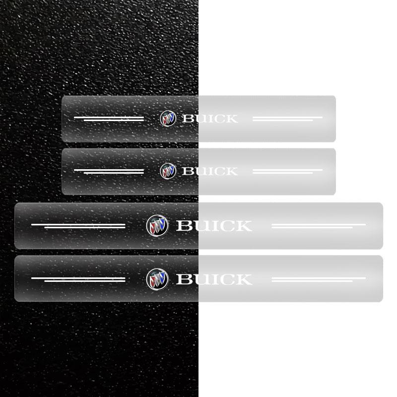 4 Stück Auto-Türschwellenschutz Transparentes Dekoratives Abzeichen 3D-Aufkleber für Buick Enclave Regal Lacrosse Encore Excelle Envision Autozubehör gray