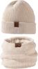 SIAFEI Beanie and Knit Hat Ribbed Perfect for Outdoor and White Set, 2-Piece Set, Knit, Thick, Double-Layered Protection, Sports, Fall/Winter, Skiing,
