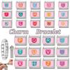 New Lovely 26 English Letter Pink Italian Charm Links Fit 9MM Stainless Steel Bracelet Women Men DIY Birthday Making Gift