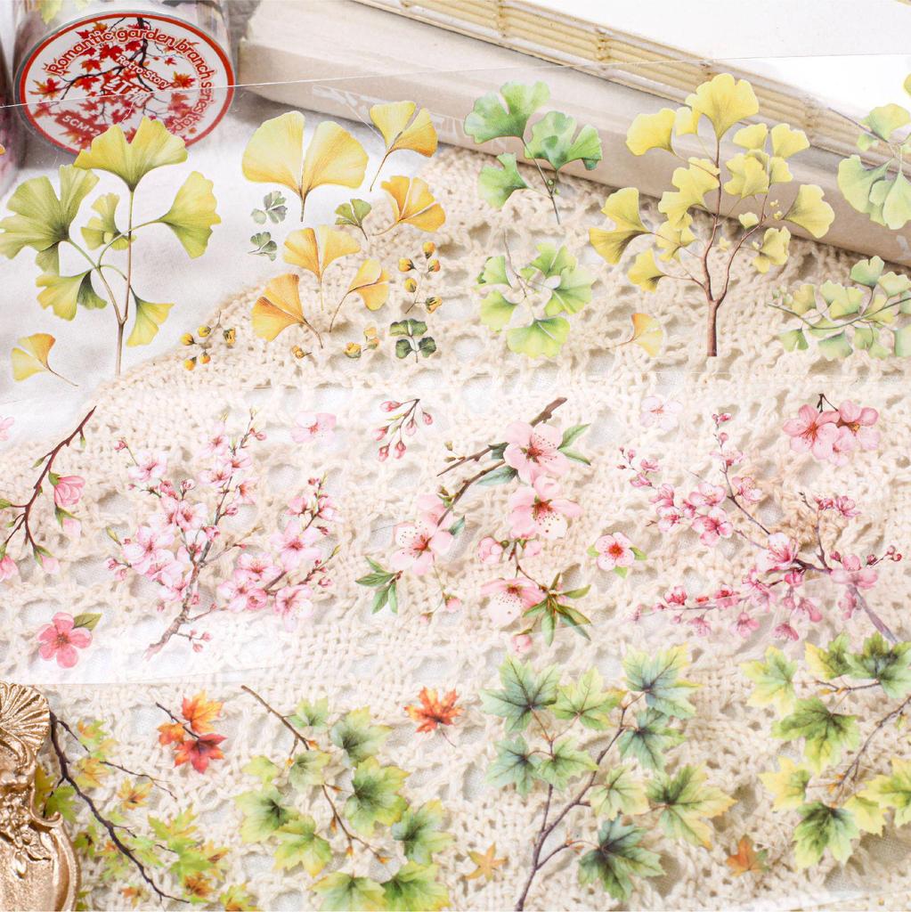 Retro Tape: Romantic Floral Garden Series - 6 Styles of Decorative Journal Stickers