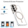 For Magsafe Magnetic Wireless Charging Case For Samsung Galaxy S25 Edge S24 S23 S22 Ultra Plus Camera bracket Holder Clear Cover