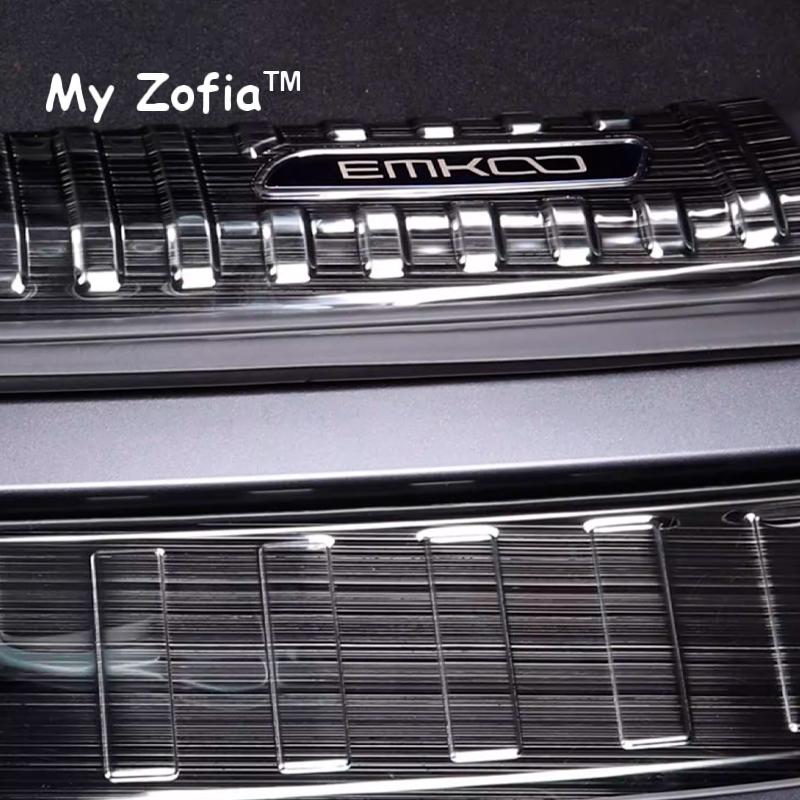 For GAC Trumpchi EMKOO 2023 2024 2025 Car Trunk Trim Rear Bumper Protector Stainless Steel Door Scuff Plate Sticker Accessories