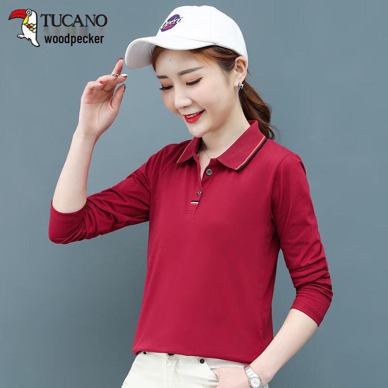 TUCANO Women s Pure Cotton Long Sleeve Polo Shirt L
