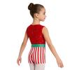 Kids Girls Christmas Party Jumpsuit Velvet Sequin Candy Cane Striped Color-block Sleeveless Back Zipper for Holiday Dress Up
