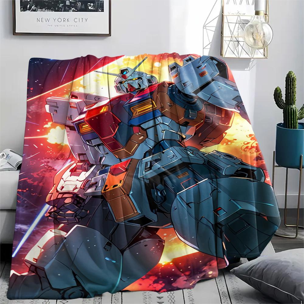 Mobile Suit Gundam Anime Poster Blanket, Cozy Throw for Sofa Bed, Ideal Gift for Anime Lovers.chl