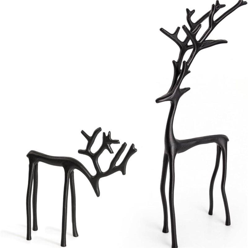 

2025 Trend Modern Reindeer Statue Reusable Metal Deer Sculpture Christmas Tabletop Ornaments For Living Room Bedroom Decoration