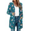 Women's Lightweight Long Sleeve Open Front Cardigans Long Sleeve Lightweight Vintage Printed Coat With Pockets