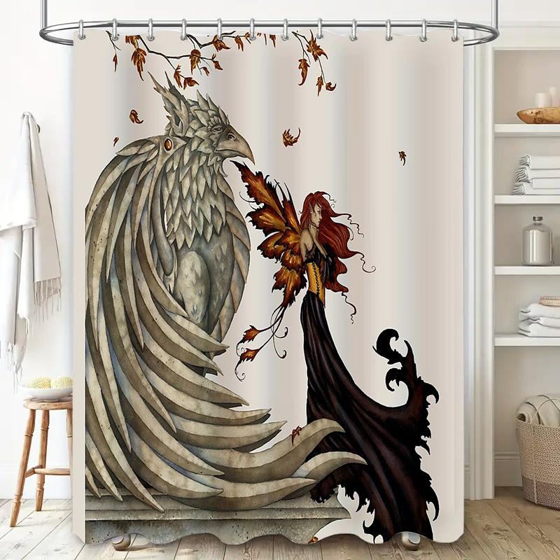 Gothic Fantasy Bath Curtain Dark Forest Witch Spooky Halloween Shower Curtain Macabre Gothic Decor Witchy Room Aesthetic Home De