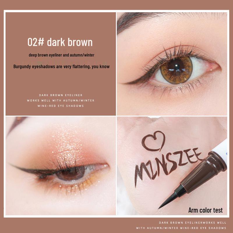 MINSHZEE Ultra-Fine Long-Lasting Black Brown Liquid Eyeliner Pen - Smudge-Resistant and Beginner-Friendly