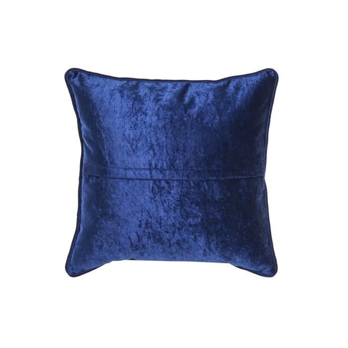 Coussin - DKD Home Decor - Bleu - Polyester Velours - 45x45 Cm - Fermeture Éclair