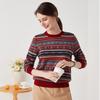 Zhaojun Women's Retro Fair Isle Cashmere Sweater