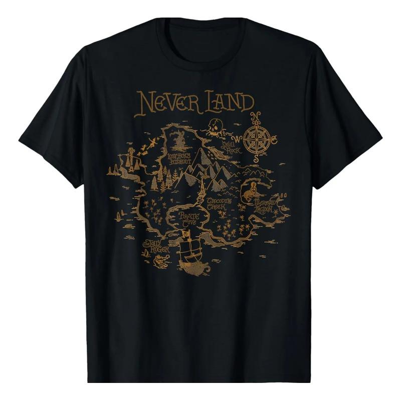 Camiseta Con Estampado Del Mapa De Peter Pan Never Land De D S