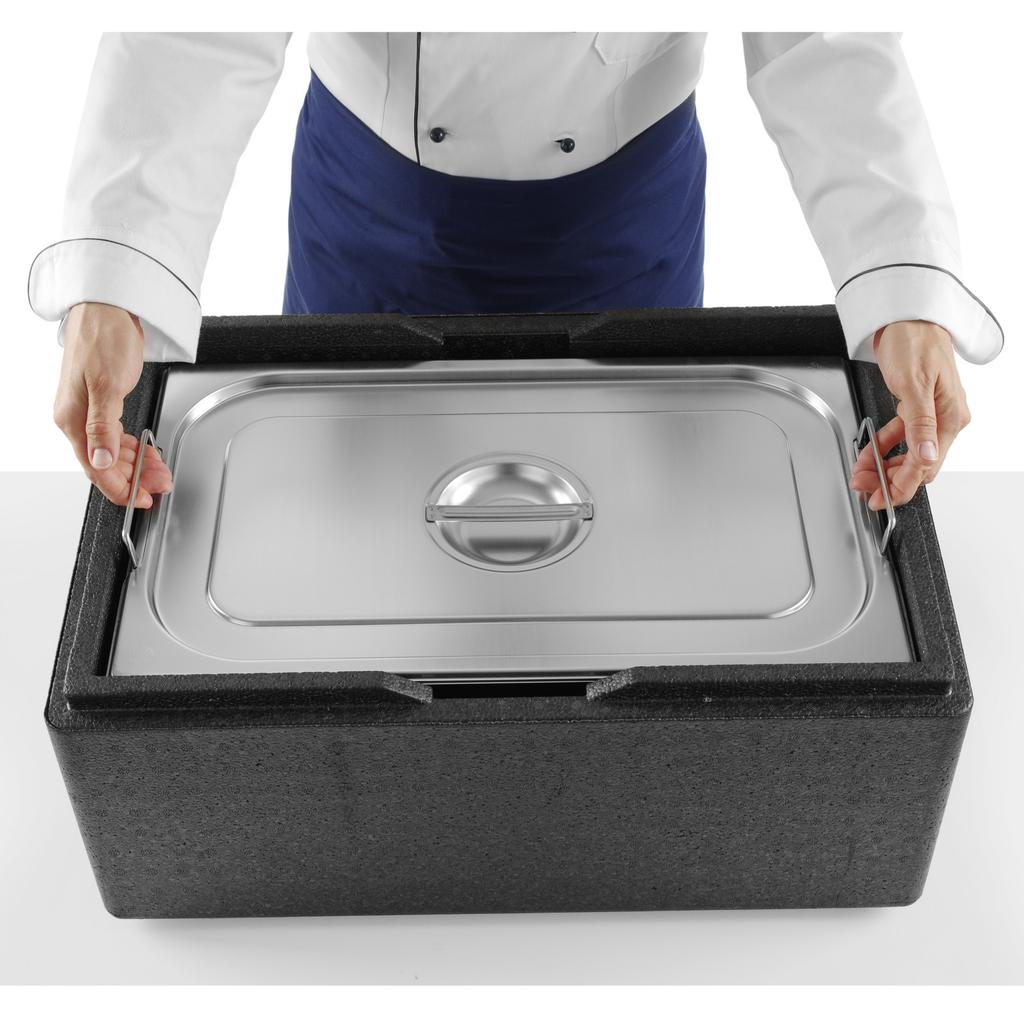 Gastronorm Container GN 11 with Retractable Handles 530x325x200mm 28L Hendi 817155