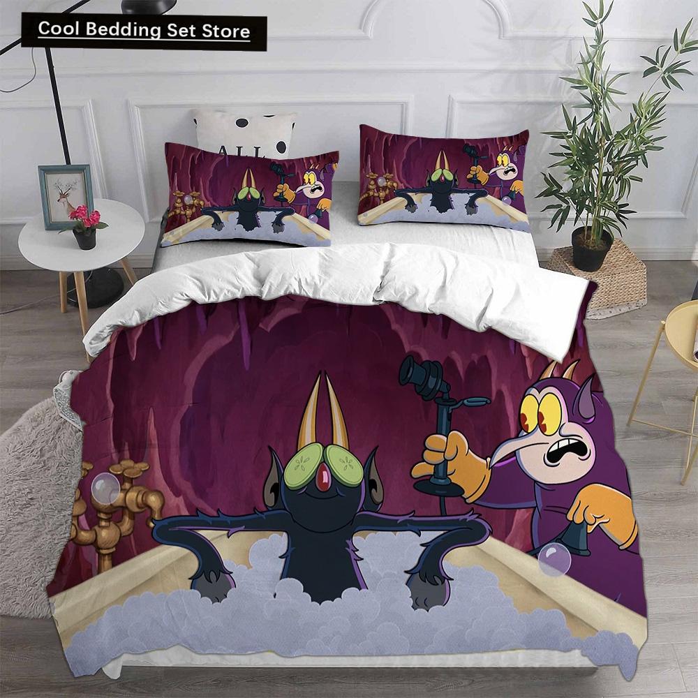 New 3D Print Game Cartoon Cuphead Bedding Sets Comforter Quilt Bed Cover Duvet Cover Pillow Case 2-3 Pieces Sets Kids Adult Size