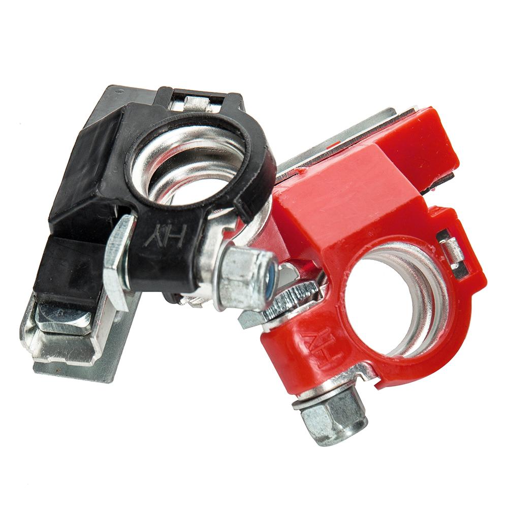 1 Pair of Brass Car Battery Terminal Connector 3 Way Positive and Negative Terminal Clamp Set Used for Cars and Trucks