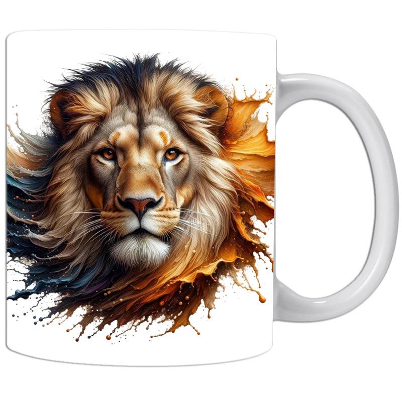 Lion Cat Ceramic Coffee Mark Cup Tea Cup New Holiday Gift King Mug