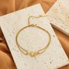 Mattierter Schmetterling Damen Vintage Strandstil Titanstahl Beschichtet 18k Gold Hypoallergen Mehrschichtiger Schmuck Geschenk Fußkettchen