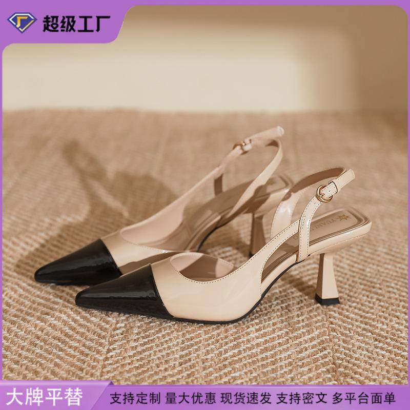 Huizhou women's shoes 2025 spring and summer sandals women's fashion high heels women's French Xiaoxiangfeng single shoes 2025 spring women's