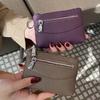 Anti-splash Water Texture Lady Wallet Classic Multiple Card Short Coin Purse Solid Color Korean Style Leather Cards Bag Work