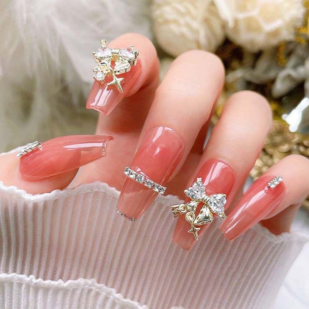 

Bowknot Star Pendant Nail Drills Manicure Accessories Bow Nail Decorations Star Nail Rhinestones