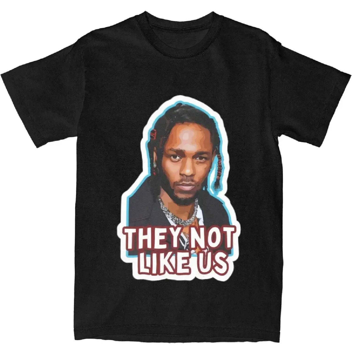 Футболка Кендрика Ламара They Not Like Us Хип-хоп Футболки Короткий рукав Y2K Ретро Топы Летние Хлопок Дышащие Оверсайз Футболки S