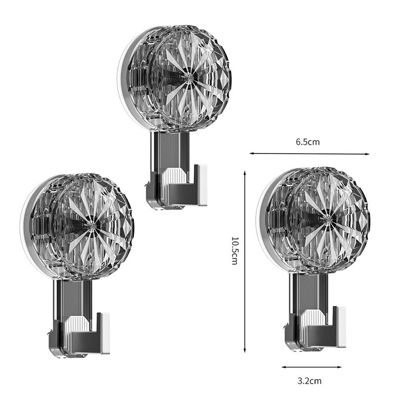 3pcs Removable Swivel Strong Suction Cup Hook Water And Moisture Resistant Suitable For Kitchen Bathroom