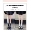 Black and White Calf Socks Pearl Solid Color Fairy Pearl Socks Loli Ins Tide Pure Cotton Jk Medium Tube Socks Spring and Autumn