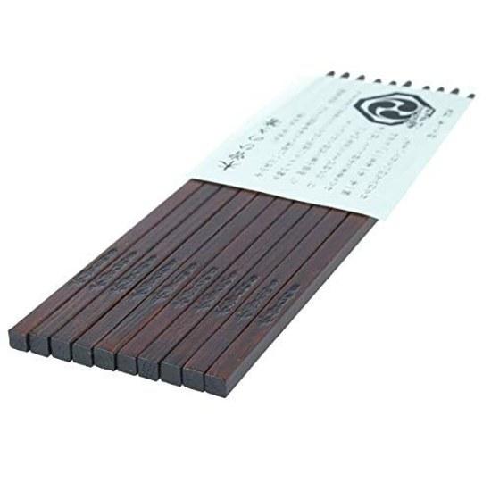 Domestic Kiso Hinoki Chopsticks 5-Pair Set Natural Lacquer Coating (Lacquered (Brown))