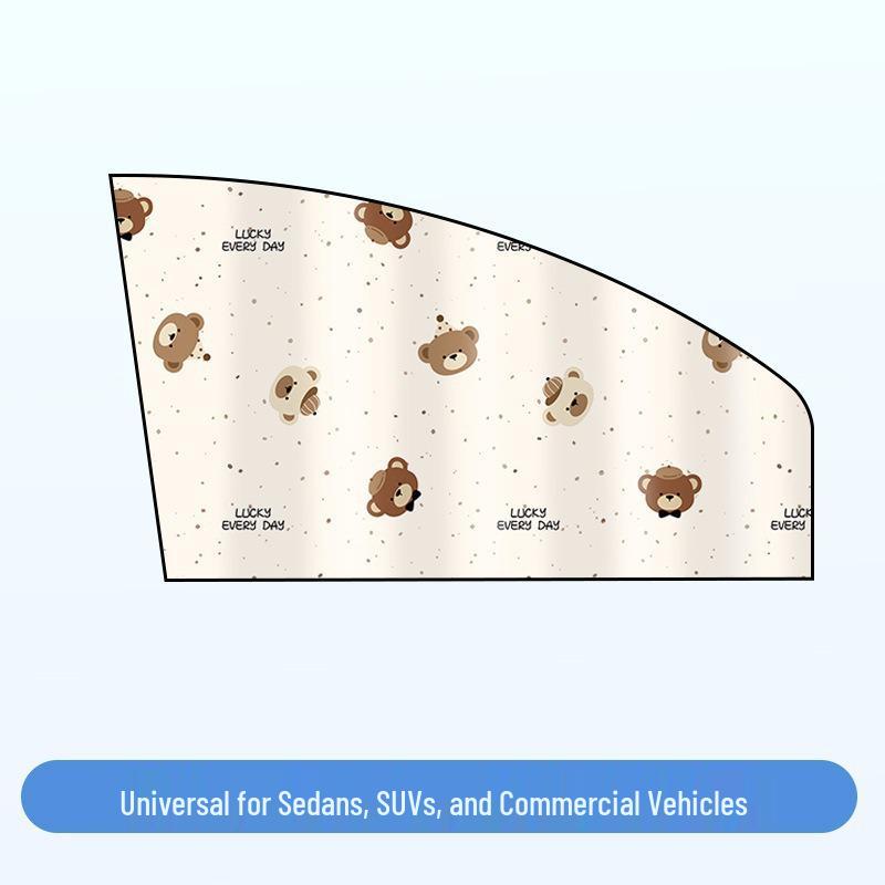 Car Magnetic Sun Shade: Cartoon Interior Children's Blackout Curtain for Summer Heat and Sun Protection.