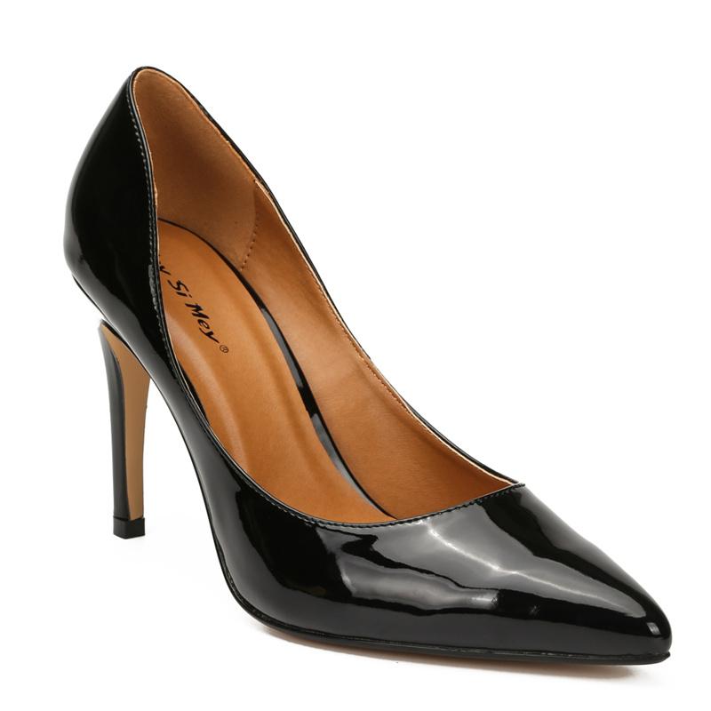 Hey Si Mey Classic Women's High Heels Shoes Fashion Large Size 45 48 Point Black Red Heeled Wedding Shoes OL Office Dress Pumps