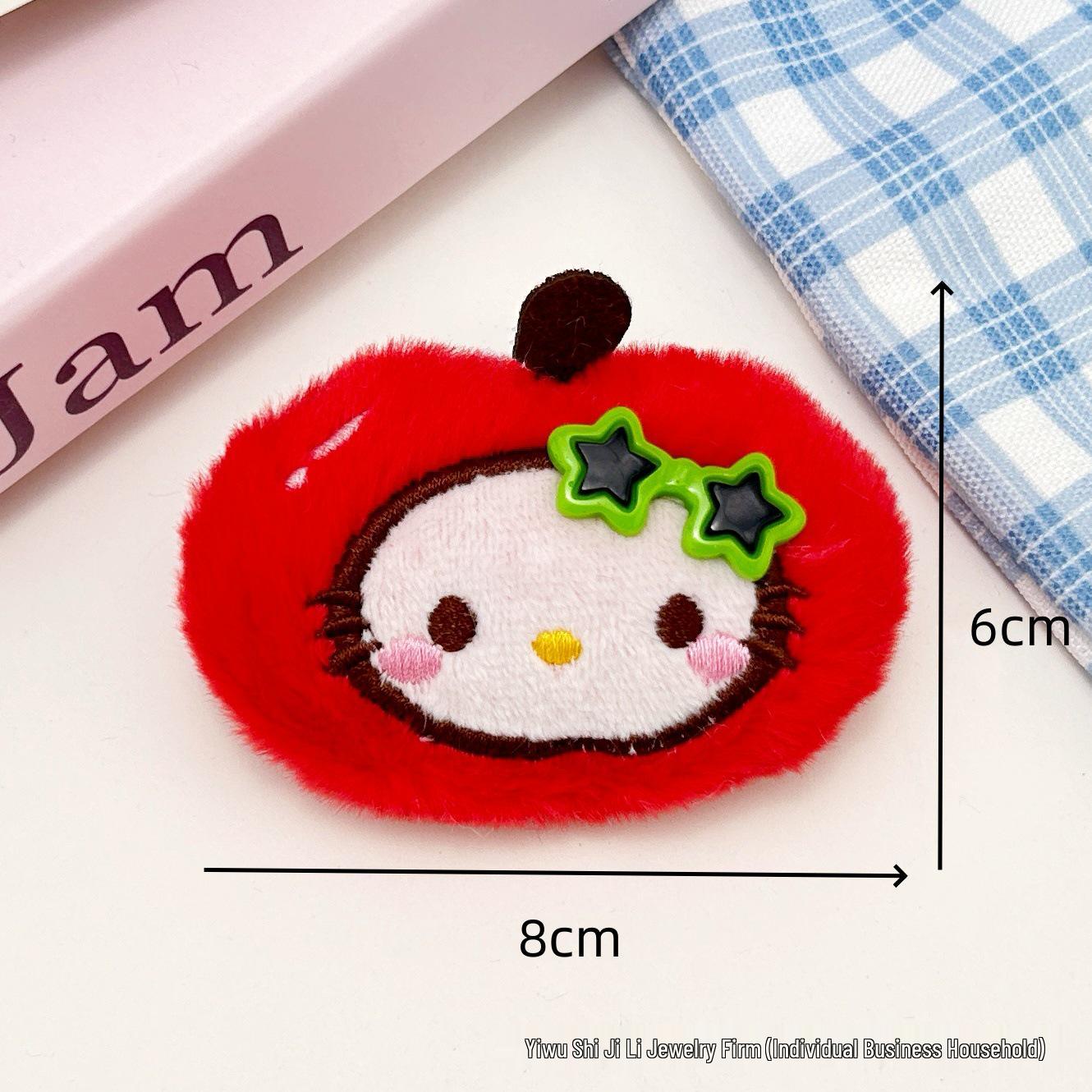Creative Fruit KT Cat Squeaky Plush Doll Heart Pendant & Brooch