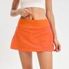 Tennis Short Skirt Breathable Sport Solid Color Skirt Women Sports Golf Skirt High Waist Skirts Quick Drying Double-deck Skirt With Pockets