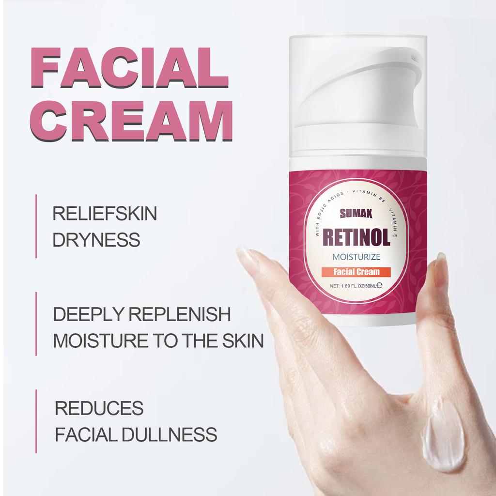 50ml Pressed Jar Retinol Face Cream Mooth Delicate Radiant and Translucent Rapid Absorption of Skin Retinol Anti Aging Serum
