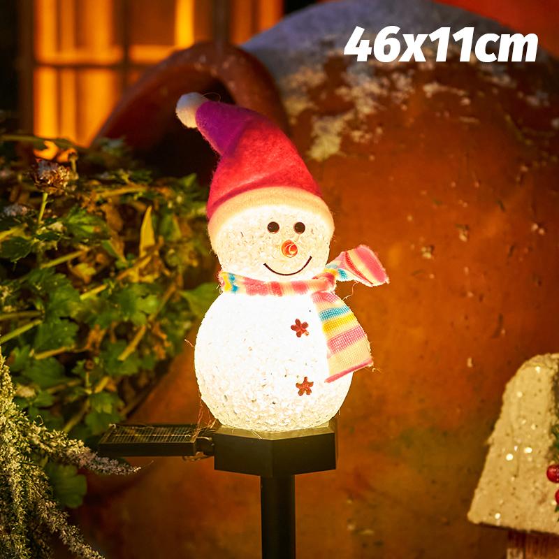 4/1pcs LED Christmas Snowman Solar Lights Cute Snowmans Outdoor Waterproof Light Garden Lawn Fence Lamps Holiday Party Decor