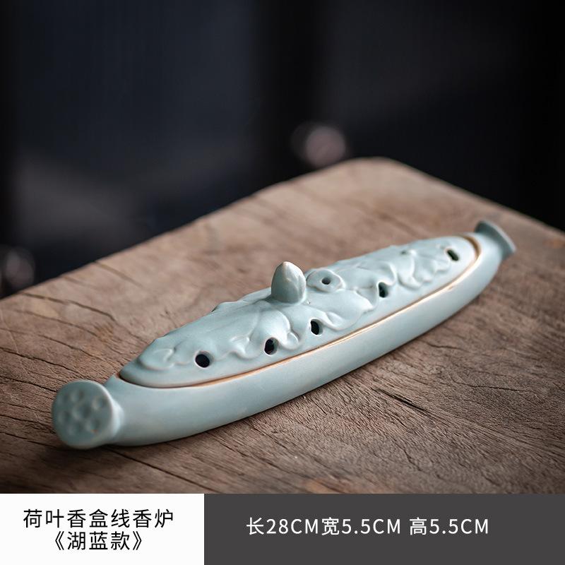 Lotusblatt Räucherbox Linienräucherstäbchenhalter Keramik Räuchereinsatz Haushalt Aromatherapie Ofen Schreibtisch Dekoration Zubehör