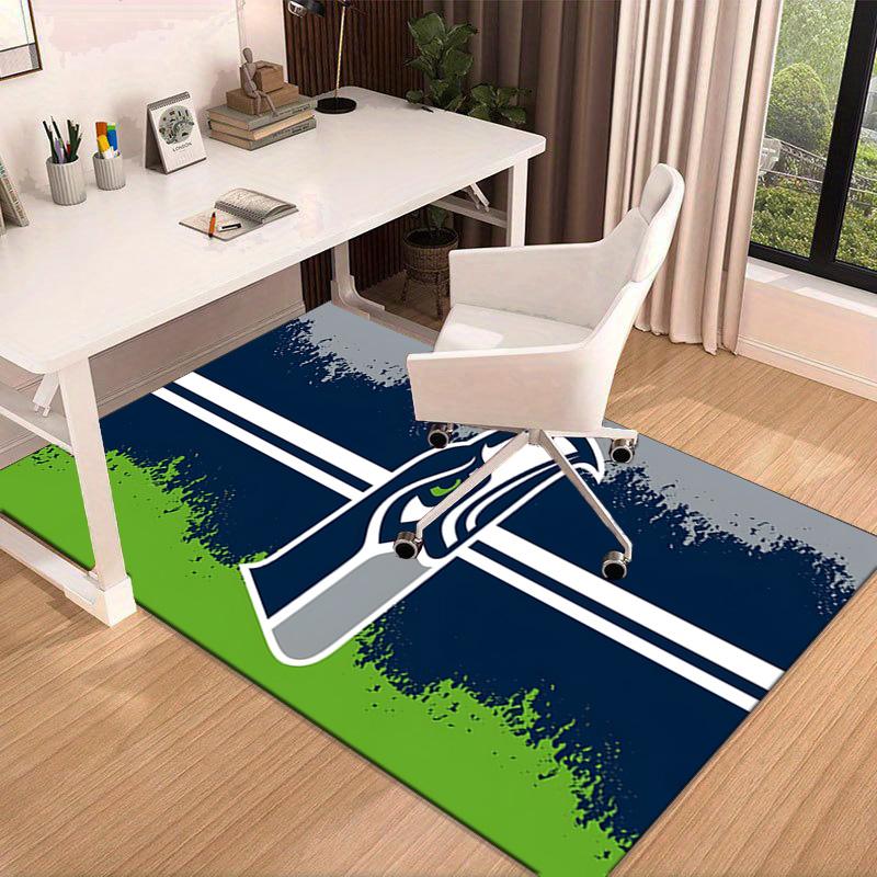 Seattle Seahawks Logo Area Rug for Office, Chair Rug, Decorative Carpet Livingroom Mat, Large Size Fan gifts Christmas gifts