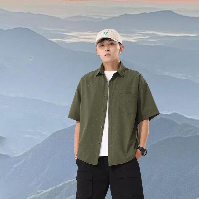 Summer Shirt Men's Thin Loose Casual Short Sleeved Shirt Jacket