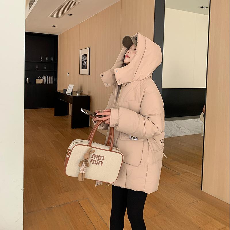 Women's medium and long cotton-padded clothes 2025 new versatile fashion loose women's cotton-padded jackets winter thickened hooded