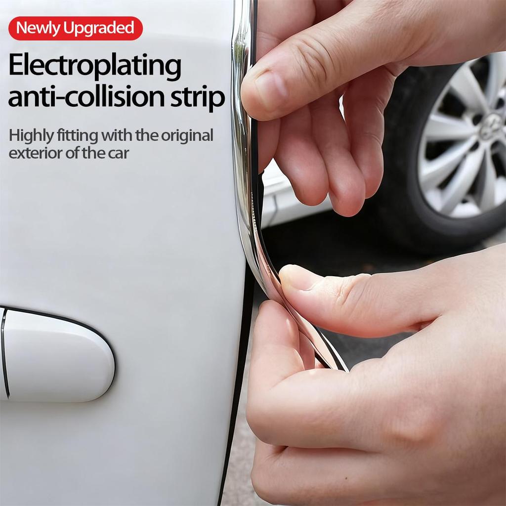 Universal Car Door Edge Protection Strip - Anti-Collision, Anti-Scratch, Anti-Rub, Electroplated Bright Finish Sticker.